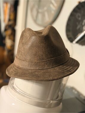 Henschel Hat Co USA Brown Suede Look Fedora Safari Hat Men’s Large